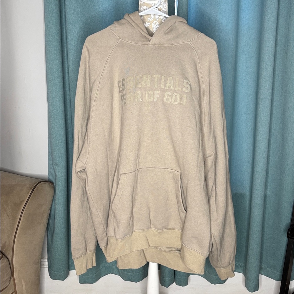 Fear of God Essentials Hoodie Sweatshirt Tan Men's Size XXL